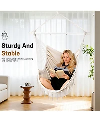 Piscifun Heavy Duty 500 Lbs Hammock Chair with Steel Spreader Bar Adjustable Straps Indoor Outdoor Swing