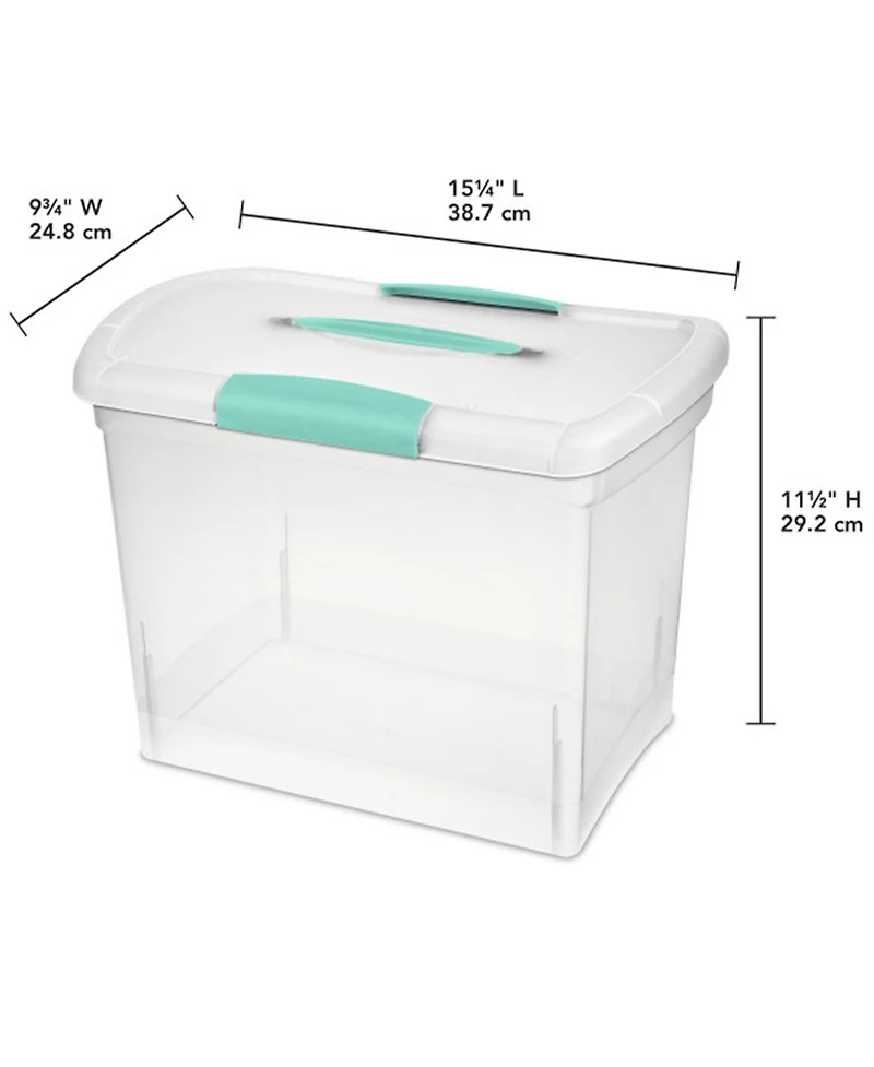 Sterilite Large Nesting ShowOffs, Stackable Clear File Box with Lid, (6 Pack)