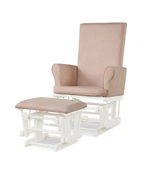 Gymax Glider and Ottoman Cushion Set Wooden Baby Nursery Rocking Chair
