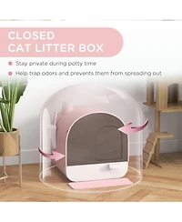 Ruie Covered Cat Litter Box with Lid Scoop and Air Filter