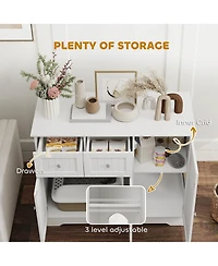 Ruie Cat Litter Box Enclosure Furniture with Drawers Storage and Anti Tip Kit