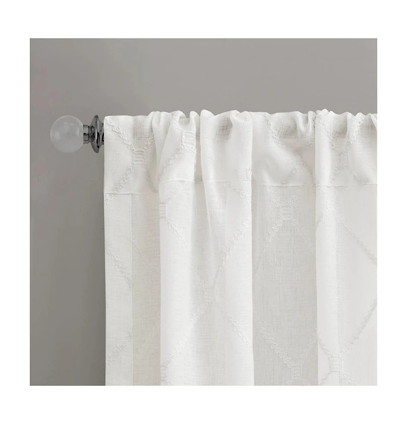 Avobird Diamond Sheer Window Curtain Panel