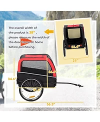 Ruie Dog Bike Trailer Bicycle Pet Carrier with 20 Inch Air Tires and Safety Flag