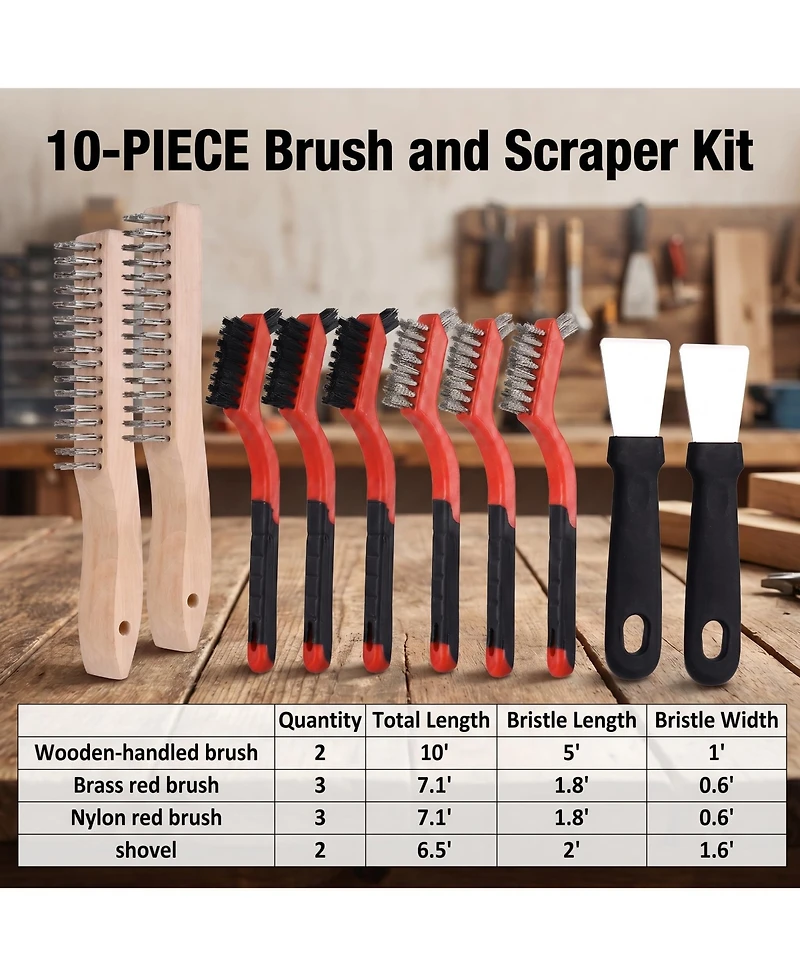 Xdovet Wire Brush Set Stainless Steel Nylon Bristles Scrapers