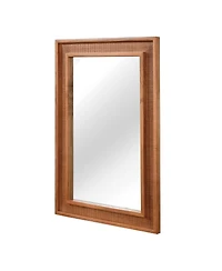 Laoties 24" x 36" Rattan Wall Mirror, Farmhouse Bathroom Vanity Mirror with Wood Frame for Entryway and Bedroom