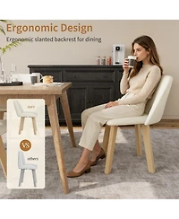 homfan Dining Chairs of 2, Pu Leather Upholstered with Wood Frame, Scratch-Resistant Padded Seat, Modern Armless Side