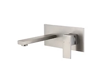 Busdays Brushed Nickel Wall Mount Bathroom Faucet Single Handle 2 Hole with Brass Rough in Valve for Sink or Bathtub
