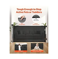 Ruie Retractable Mesh Pet Gate Extends to 72 in Wide and 31 in Tall