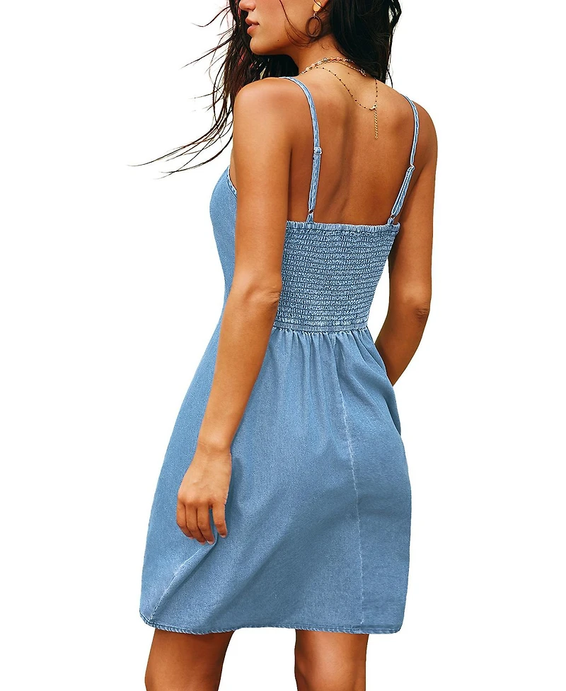 Cupshe Women's Morning Tide Denim Mini Beach Dress