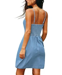 Cupshe Women's Morning Tide Denim Mini Beach Dress