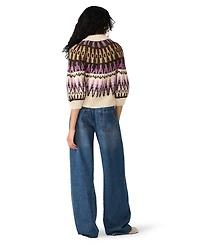 Steve Madden Women's Adley Half Sleeve Zip-Front Sweater