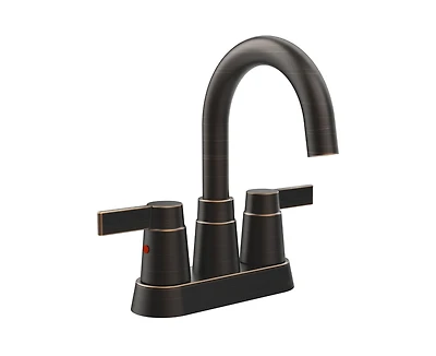 Busdays 2 Handle Oil Rubbed Bronze Bathroom Faucet 4 Inch Centerset High Arc 360 Swivel Spout for 3 Hole Sink