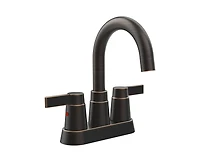 Busdays 2 Handle Oil Rubbed Bronze Bathroom Faucet 4 Inch Centerset High Arc 360 Swivel Spout for 3 Hole Sink