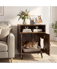 Ruie Industrial Cat Litter Box Enclosure with Open Storage Compartment