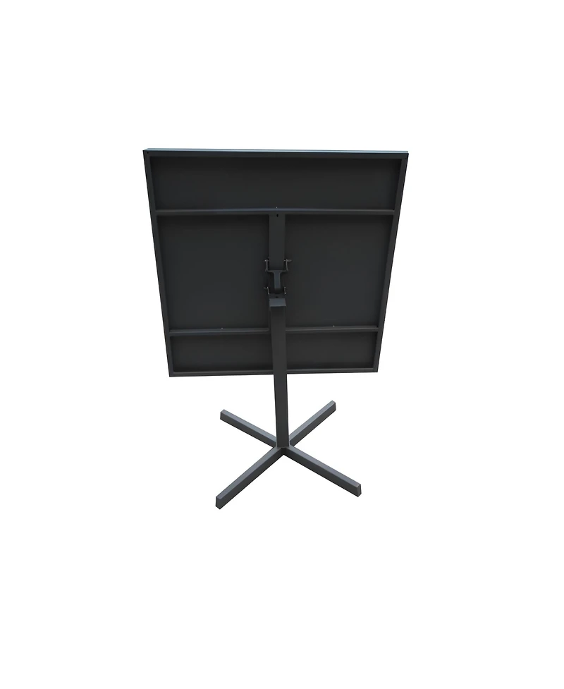 HomeRoots 32" Square Aluminum Pedestal Base Dining Table