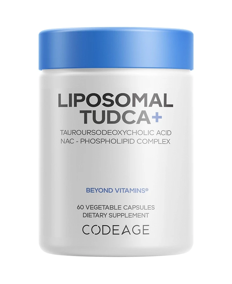 Codeage Liposomal Tudca Plus 600 Milligram, Nac N-Acetyl-l-Cysteine, Liposomal Delivery, Non-gmo, 60 Count