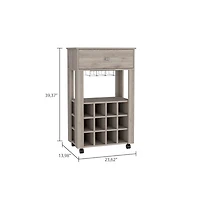 HomeRoots Rolling Bar Cart with Wine Storage
