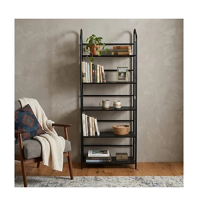 HomeRoots Metal Five Tier Bookcase
