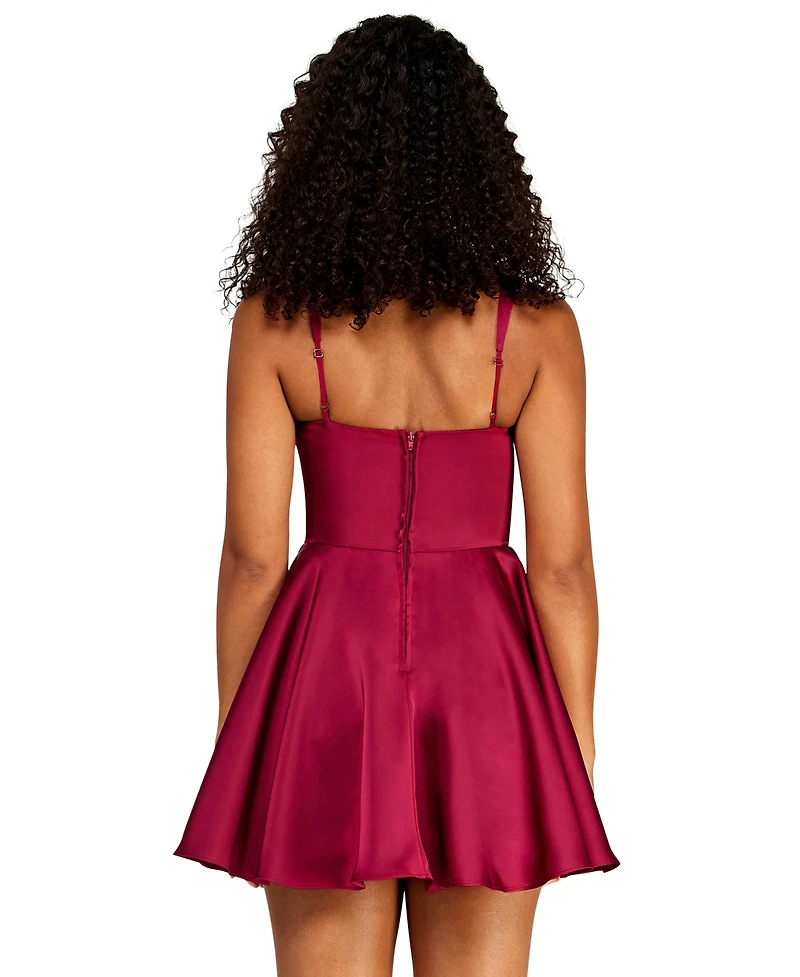 Alex & Sophia Juniors Square-Neck Dress
