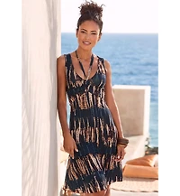 Lascana Women's Strap Detail Printed Dress