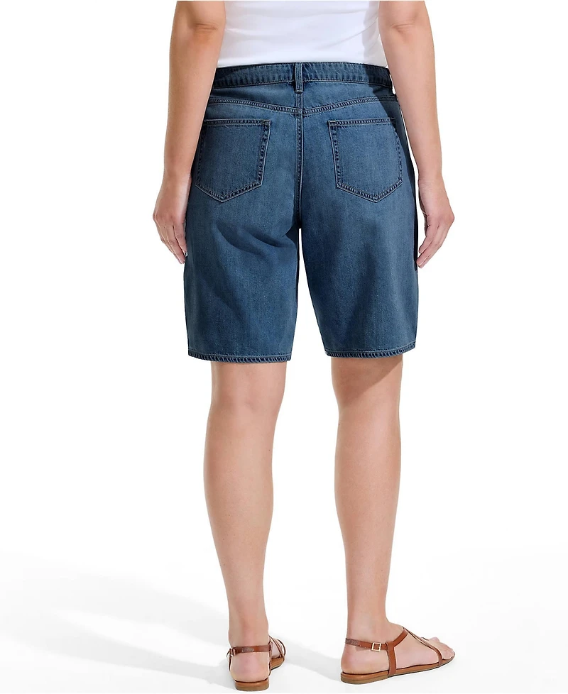 Lands' End Women's Lightweight Denim Mid Rise 10" Shorts