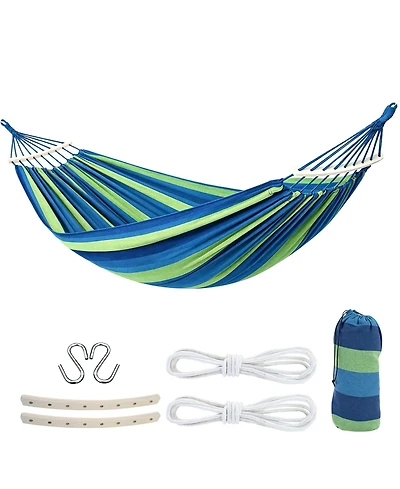 Piscifun Two Person Portable Camping Hammock With Anti Roll Balance Beam Tree Straps 550lbs Capacity