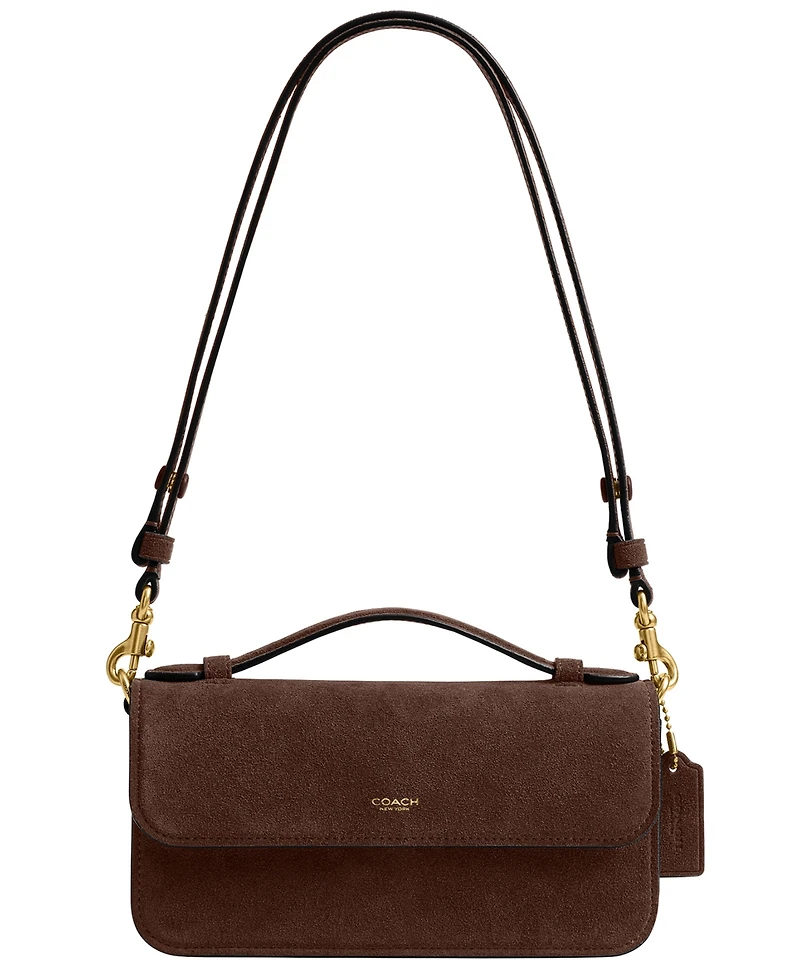 Coach Suede New York Elora Top Handle Small Crossbody Handbag