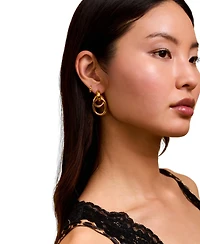 The Lovery Thin Twist Hoop Earrings 18K Gold Filled Over Brass