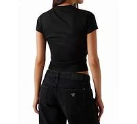 Guess Women's Licia Short-Sleeve Mock-Neck Top