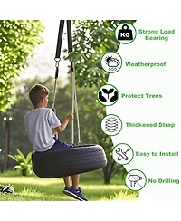 Piscifun Tree Swing Hammock Straps Kit Heavy Duty Lock Carabiner Hooks Tree Protector Easy Installation Universal Hanging Straps