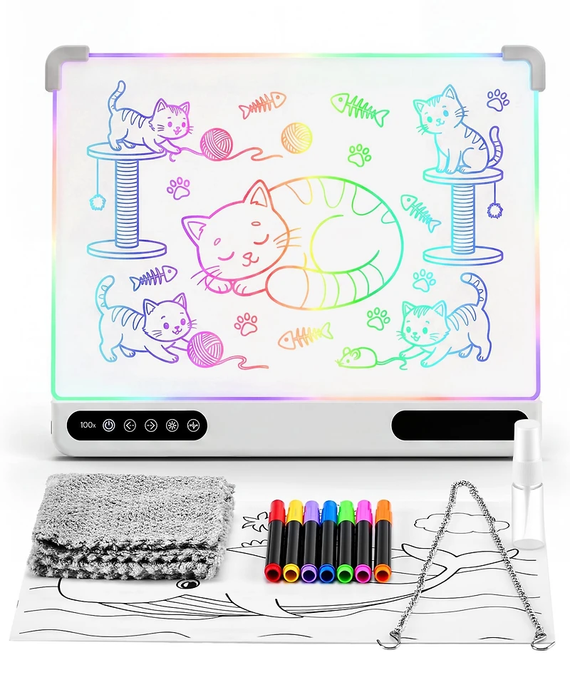 Sugift Rechargeable Neon Led Drawing Board with 7 Light Modes