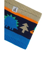 Deux par Deux Toddler Boy (2-4) Winter Knit Neckwarmer Dinosaur Print