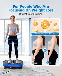 Sugift Vibration Plate Exercise Machine with Bluetooth Speaker, 2 Loops, 5 Resistance Bands, 450lb Capacity
