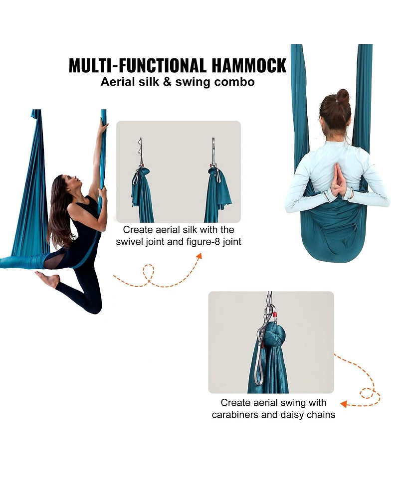 Vevor Yoga Swing Aerial Hammock 5.5 Yards Nylon Hanging Sling Inversion