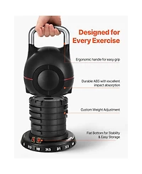 Sevorley Adjustable Kettlebell with 7 Weight Levels (5-44 lb), Die-Cast Aluminum and Abs for Full-Body Training