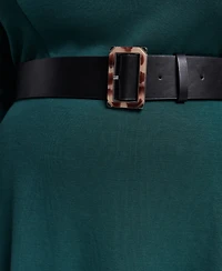 Dkny Plus V-Neck Buckle Belt Midi Dress