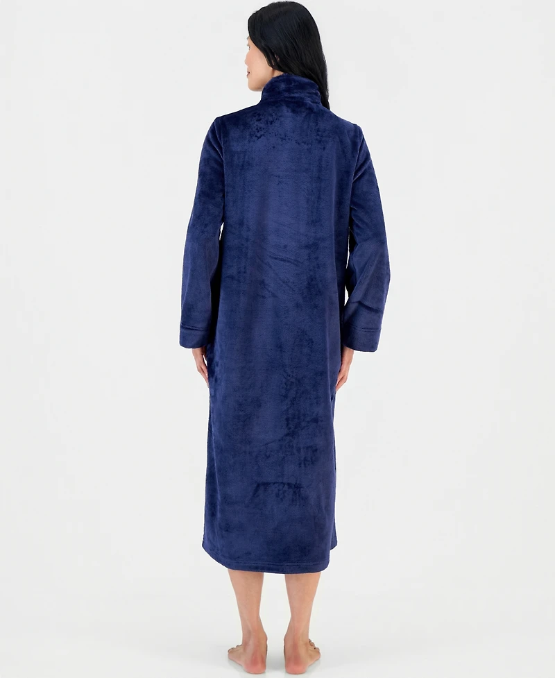Charter Club Women's Long Plush Zip-Front Robe, Created for Macy's