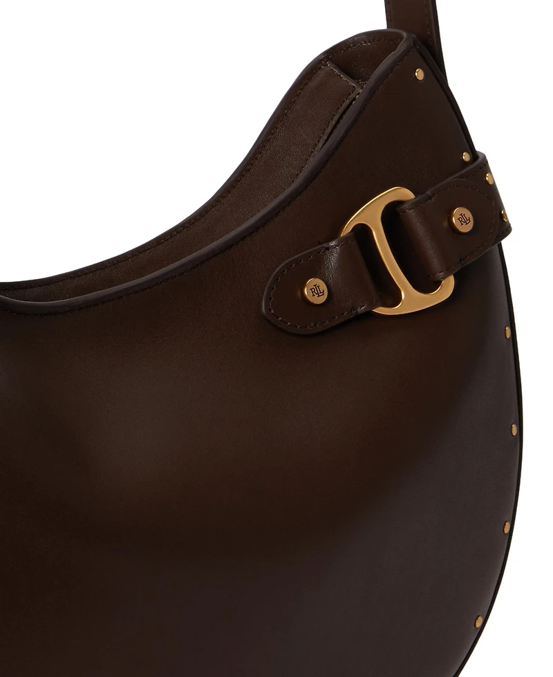 Lauren Ralph Lauren Studded Leather Tasha Medium Shoulder Handbag