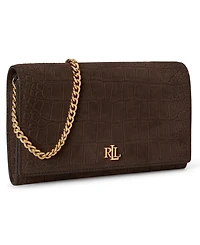 Lauren Ralph Lauren Crocodile-Embossed Medium Adair Ii Leather Crossbody Wallet