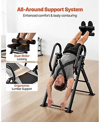 Sevorley Heavy Duty Inversion Table, 300 lb Capacity Foldable Back Stretcher for Spinal Decompression