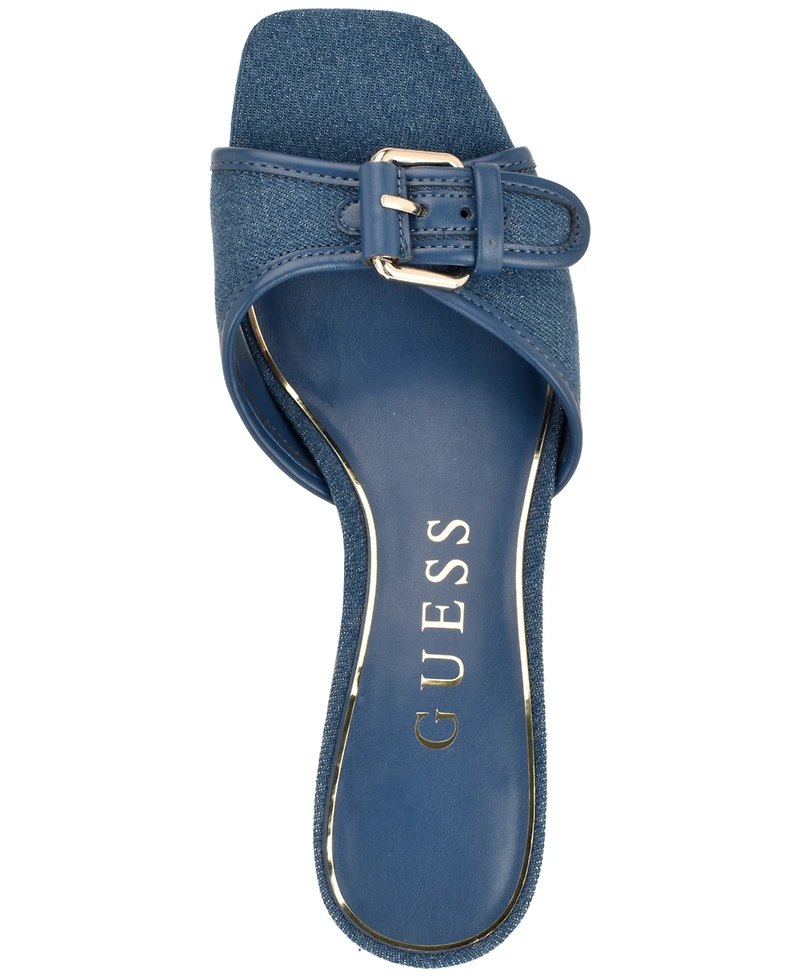 Guess Women's Dista Buckle Kitten Heel Sandals