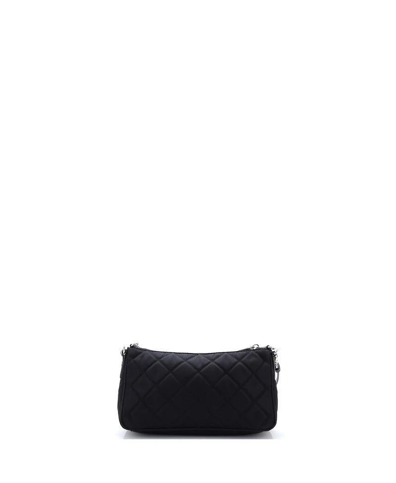 Pre-Owned Prada Small Chain Zip Shoulder Bag Quilted Tessuto
