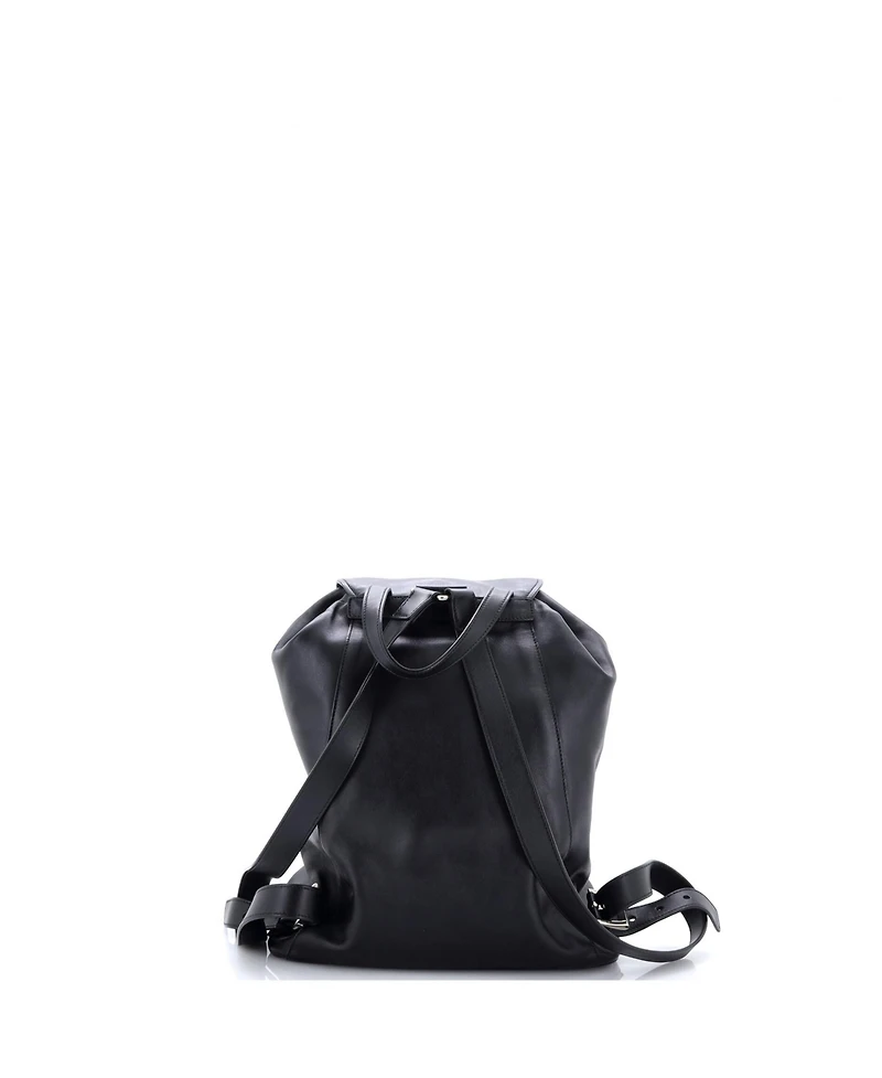Pre-Owned Prada Medium Front Zip Drawstring Backpack Soft Calf