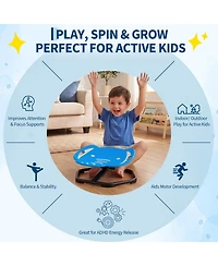 homfan Fluorescent Elephant Sensory Spinning Chair with Handle, 360 degree Quiet Swivel for Autism, Adhd, Spd, Anti-Slip Base, Vestibular Toy