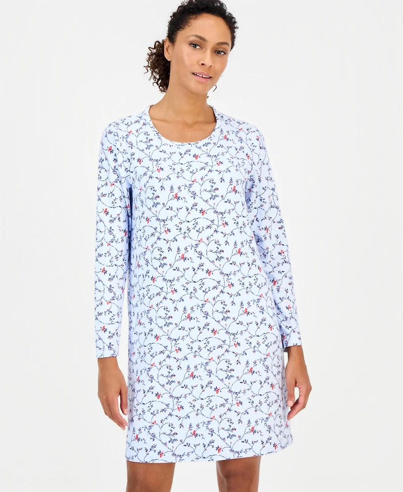 Charter Club Women's Long Sleeve Soft Knit Sleepshirt, Macy's Exclusive