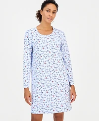 Charter Club Women's Long Sleeve Soft Knit Sleepshirt, Macy's Exclusive