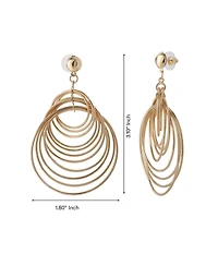 Jessica Simpson Multi Hoop Drop Earrings Yellow Gold-Tone, Statement Hoops