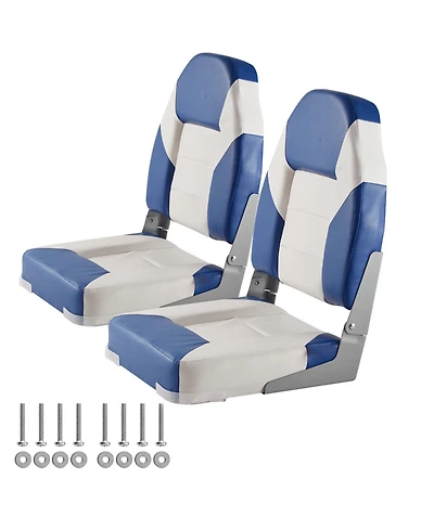 Sevorley High Back Folding Boat Seats, 21.85 in Padded Fold-Down Captain Chairs, 2-Pack
