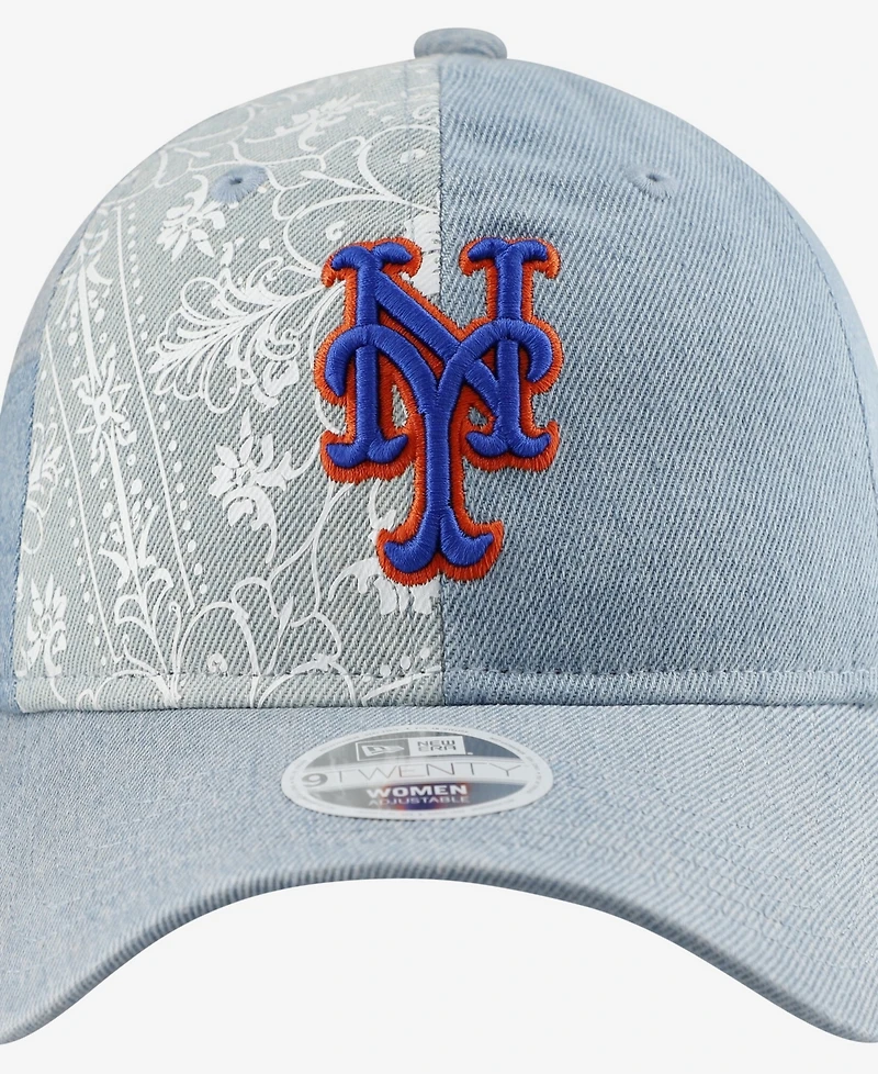 New Era Women's New York Mets Denim Patchwork 9TWENTY Adjustable Hat