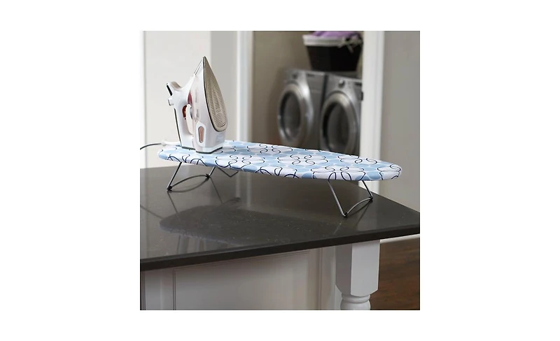 Household Essentials Handy Board Table Top Ironing Board, Silver with Magic Rings Cover